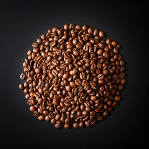 Macro roasted coffee beans