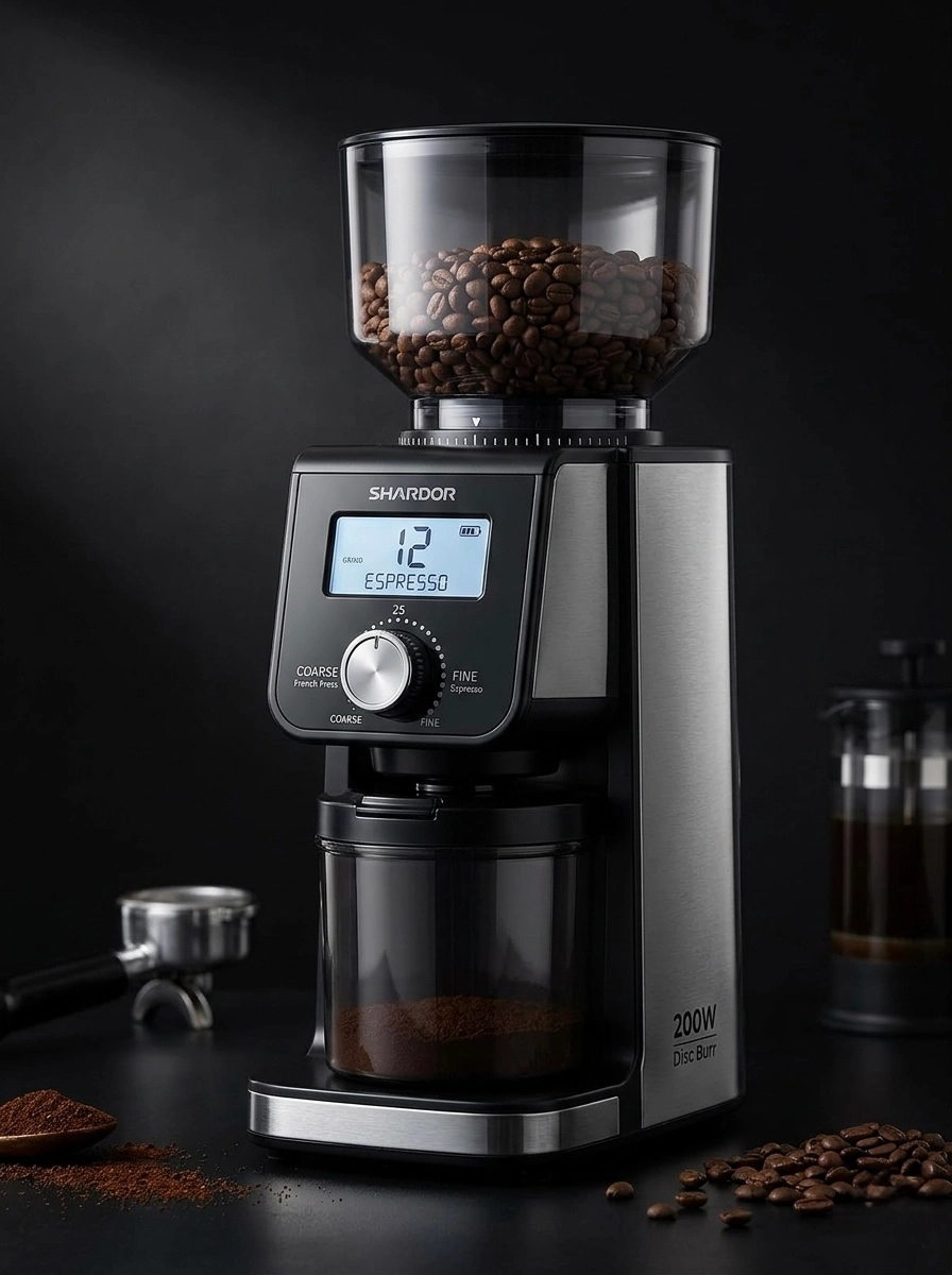 Electric burr coffee grinder